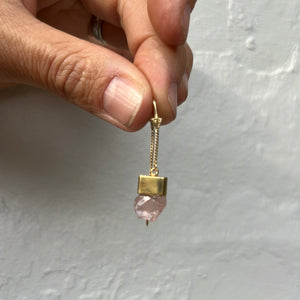 Morganite gold earrings