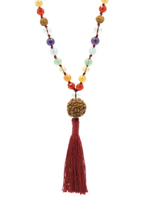 Chakra Stone Mala with Sacred Aum Rudrashka Beads